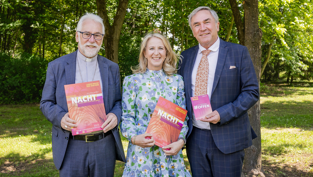 Bischof Marketz, Projektkoordinatorin Binder und Superintendent Sauer