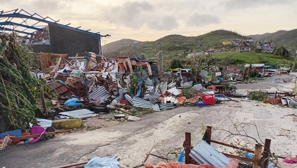 Zerstörtes Dorf nach dem Hurrikan Melissa in Jamaika