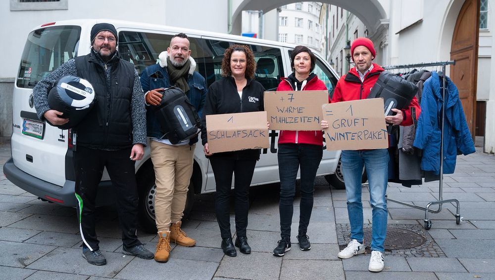 Start des Gruft-Winterpakets der Caritas mit Robert Kratky