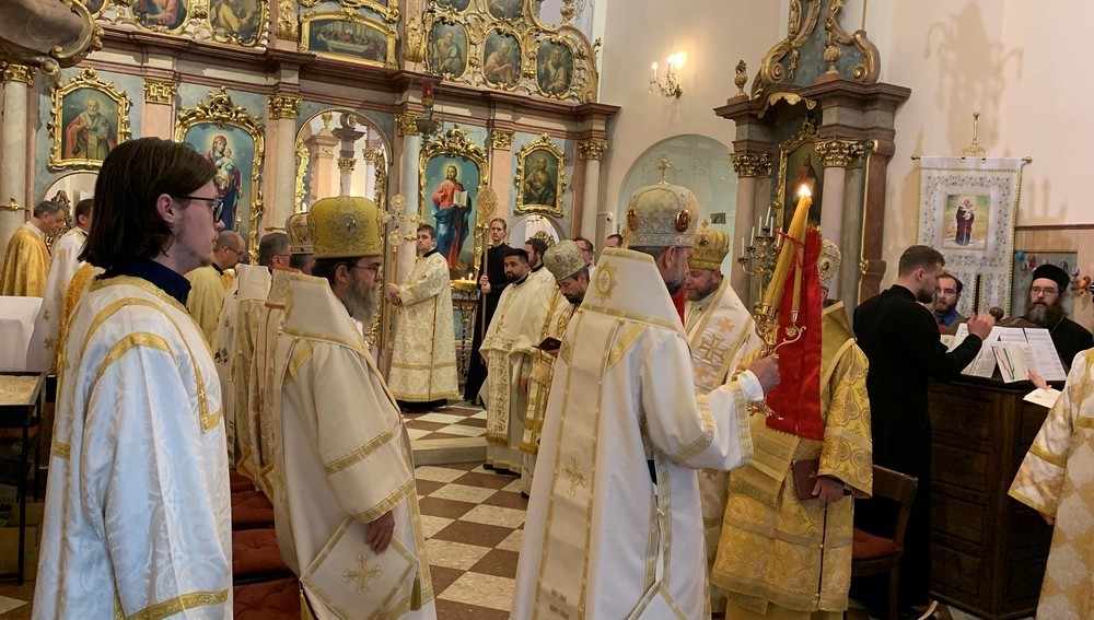 Byzantinische Liturgie in der griechisch-katholischen St. Barbara-Kirche in Wien