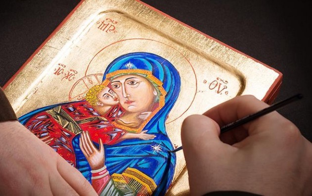 Ikonenmalerei in einem Kapuzinerkloster
