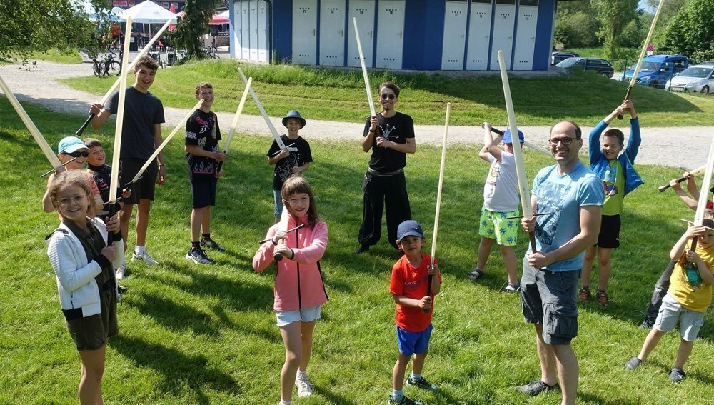                                Workshopteilnehmer beim 'Väterfestival'