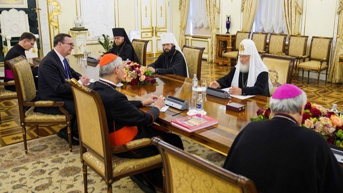 Patriarch Kyrill und Kardinal Zuppi am 29. Juni 2023 in Moskau