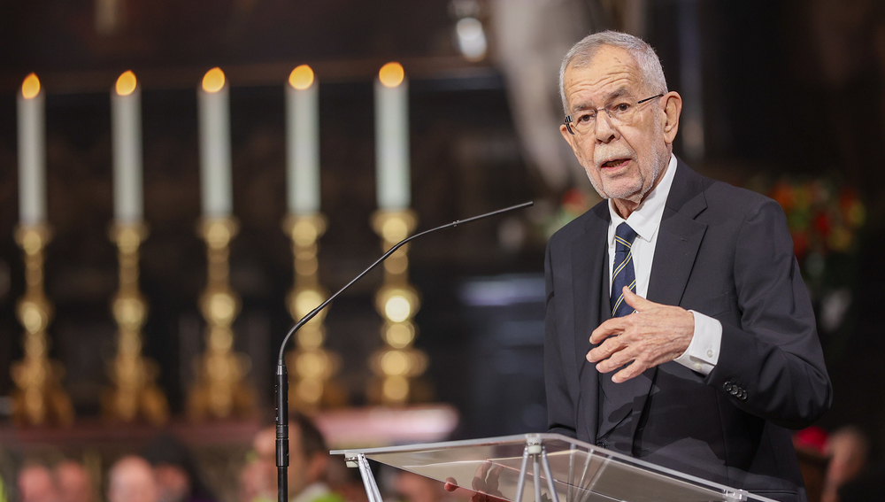 Bundespräsident Alexander van der Bellen beim Dankgottesdienst für Kardinal Christoph Schönborn 