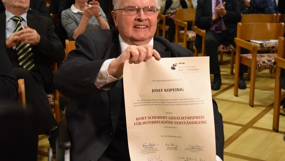 Josef Kopeinig, Kurt Schubert-Preis 2023, Bildungshaus Sodalitas in Tainach/Tinje, Gurk, 16. März 2023