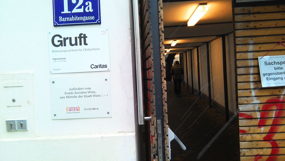 Eingang zur 'Gruft' in der Wiener Barnabitengasse