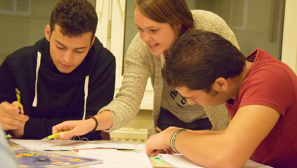 Flüchtlinge beim Deutschkurs