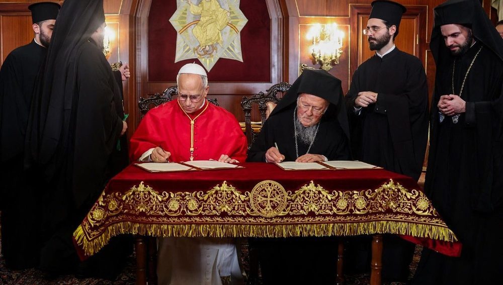 Leo XIV. und Bartholomaios I. unterzeichnen gemeinsame Erklärung am 29.11.2025 im Phanar