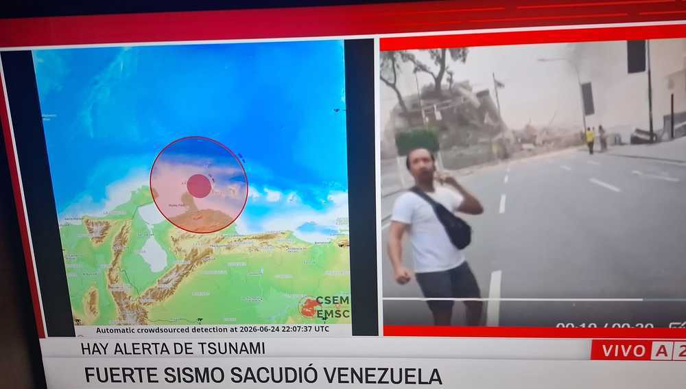 Fernsehbilder des Erdbebens in Venezuela