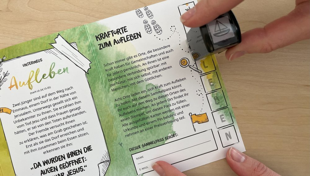 Sammelpass zum Abstempeln an den 'Kraftorten'