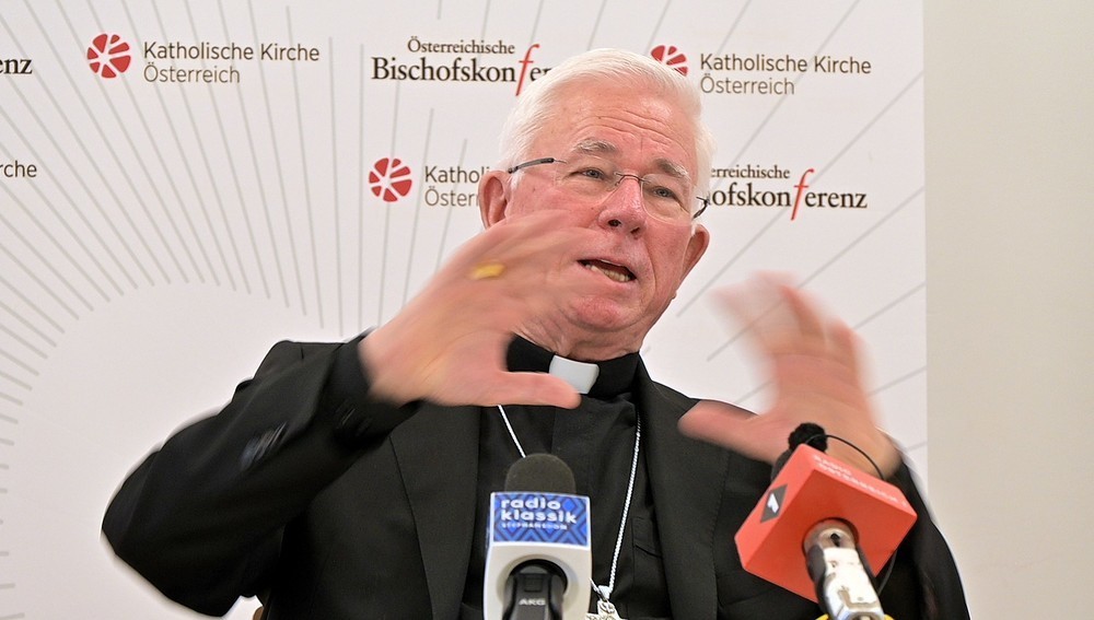 Vorsitzender der Österreichischen Bischofskonferenz bei der Pressekonferenz zur Frühjahrsvollversammlung der Bischöfe am 13. März 2026 in Wien