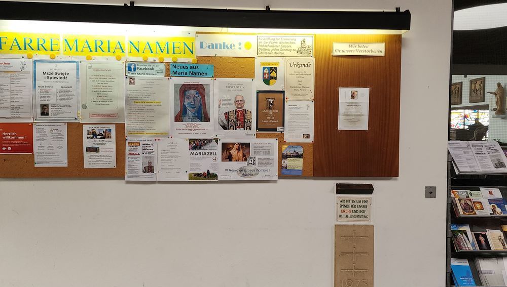 Anschlagstafel Pfarre Maria Namen 