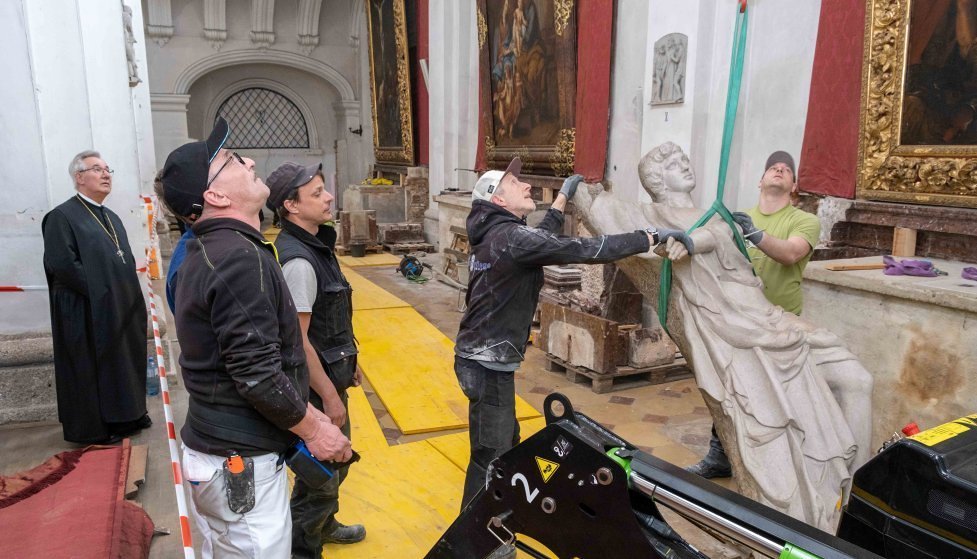 Renovierungsarbeiten in der Stiftskirche Kremsmünster