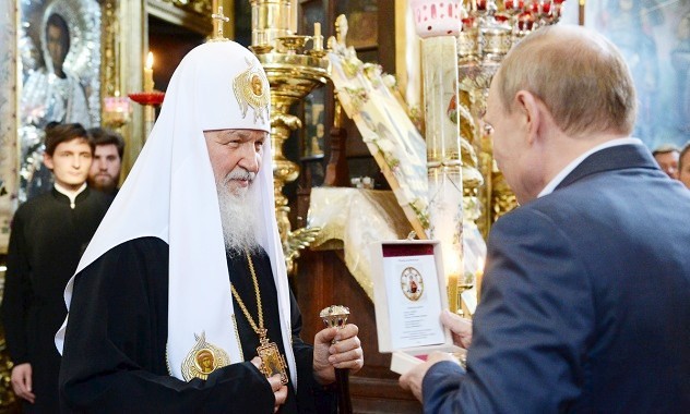 Patriarch Kyrill und Russlands Präsident Vladimir Putin auf Athos