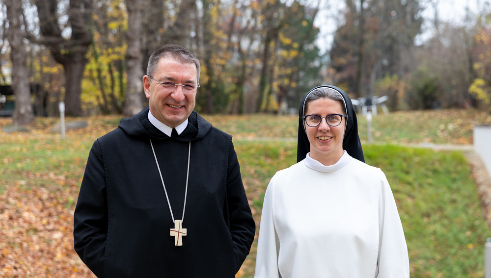 Erzabt Korbinian Birnbacher und Priorin Franziska Madl