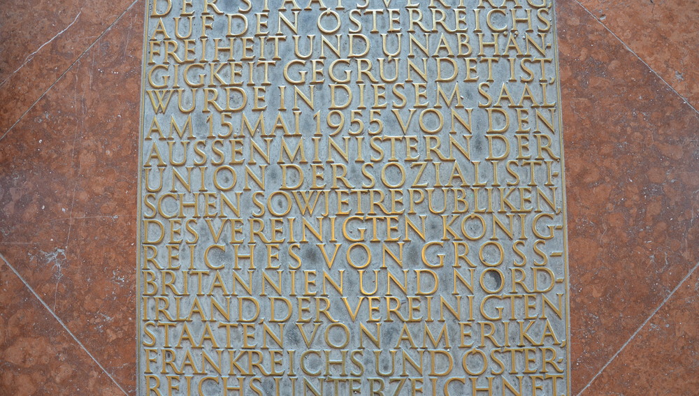 Erinnerung an den Staatsvertrag für Österreich - Belvedere Wien, Marmorsaal