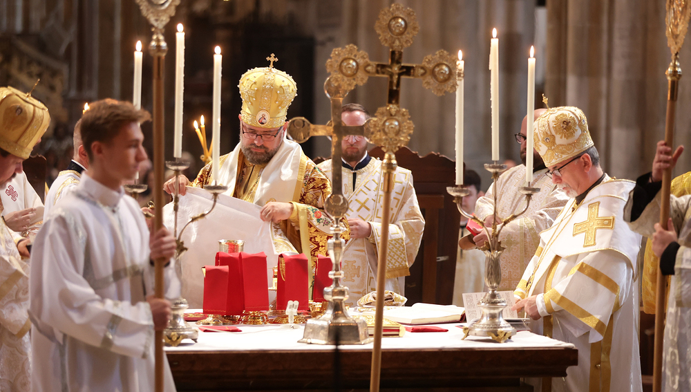 Gottesdienst am 21. Mai 2025 im Wiener Stephansdom zum Abschluss einer dreitägigen internationalen griechisch-katholischen Konferenz aus Anlass des 250-Jahr-Jubiläums der Gründung des Wiener griechisch-katholischen Priesterseminars 'Barbareum' 
