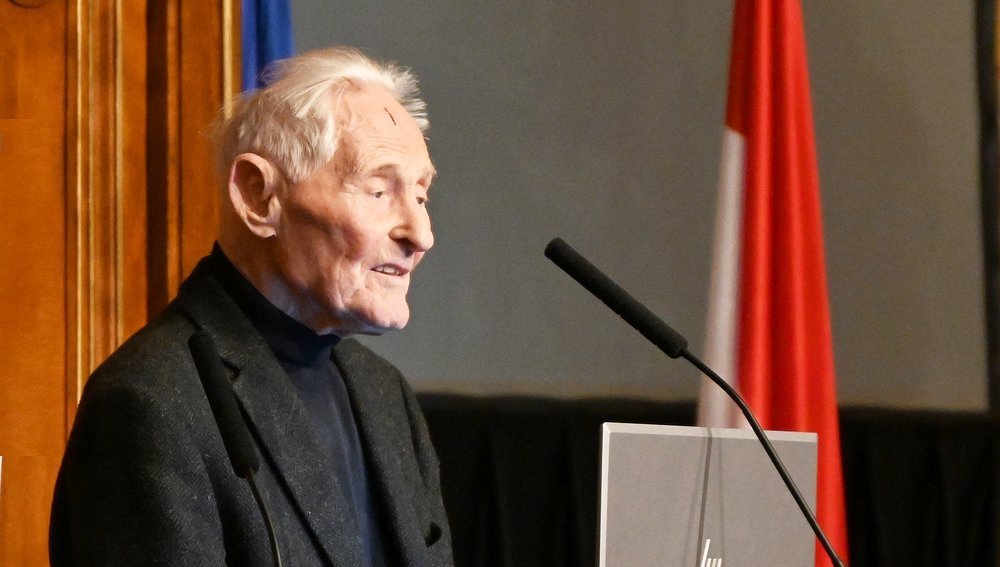 Hans Tuppy bei Veranstaltung der Universität Wien 2023