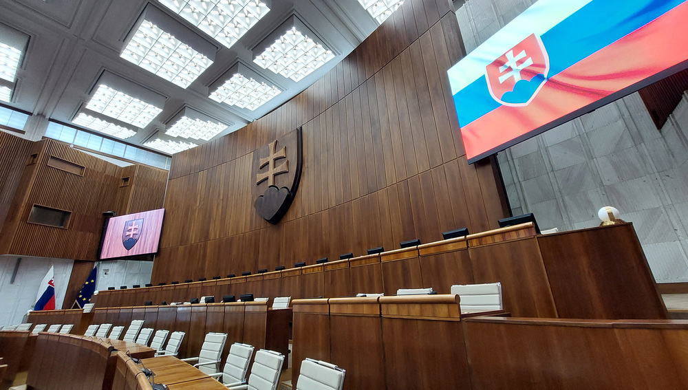 Sitzungssaal des Nationalrats der Slowakischen Republik in Bratislava