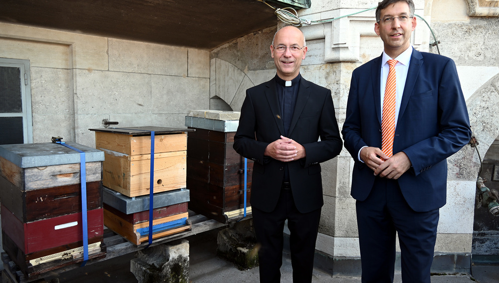Aufgenommen am 20. September 2023 bei der Segnung der Bienen am Dach des Domes
