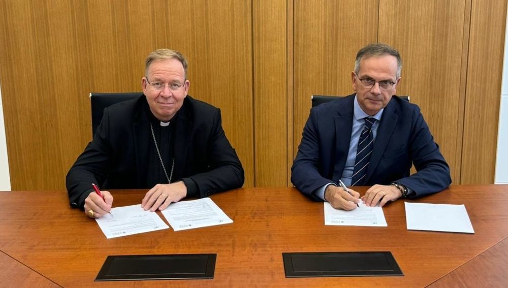 CCEE-Präsident Erzbischof Grusas und FAFCE-Präsident Bassi