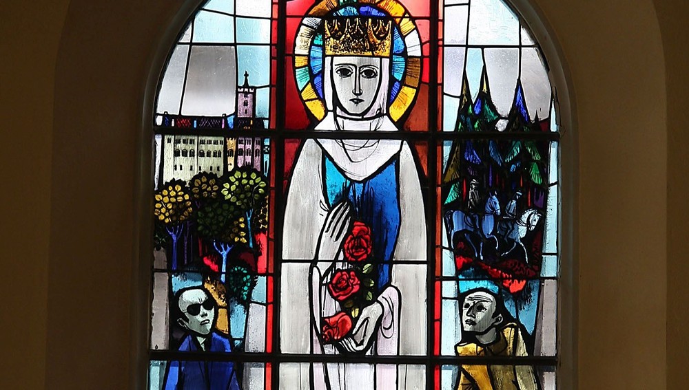 Heilige Elisabeth von Thüringen auf Bleiglasfenster, Radstadt