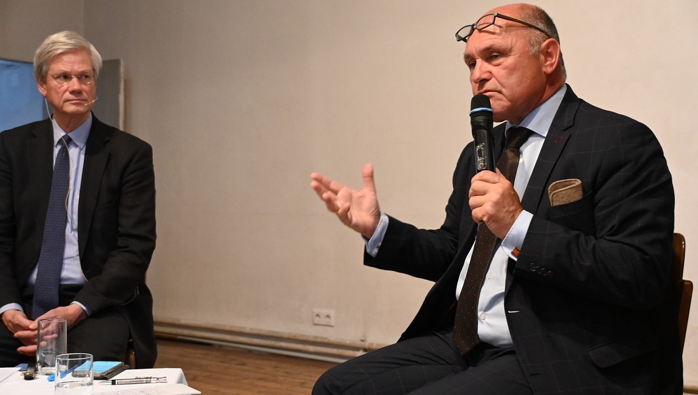 Prof. Matthias Beck und Nationalratspräsident Wolfgang Sobotka