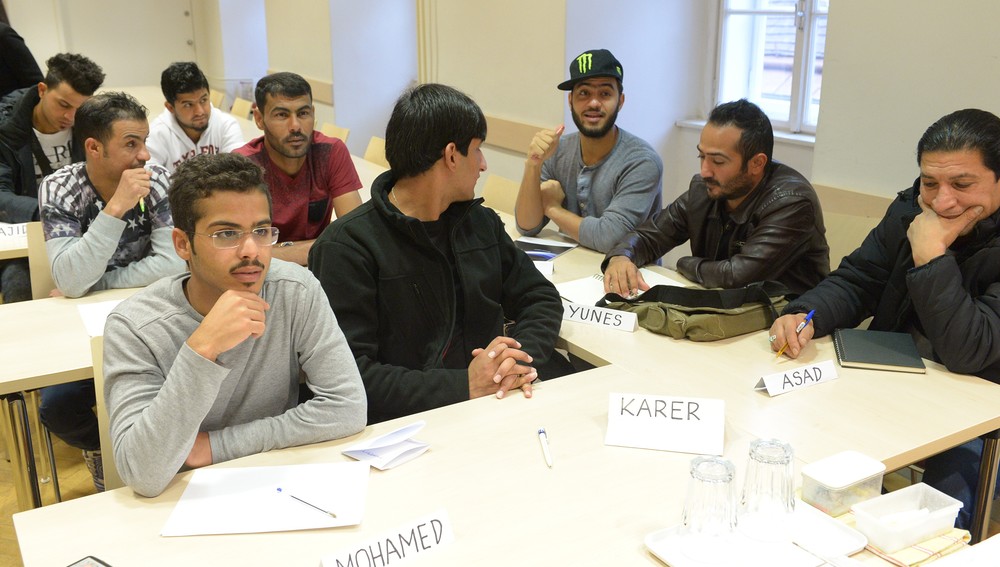 Flüchtlinge beim Deutschkurs